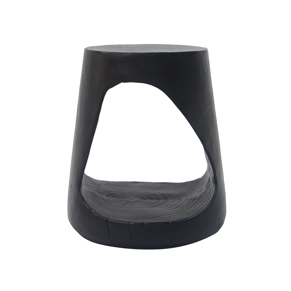 Outdoor Hollow Side Table with Wood-like Texture