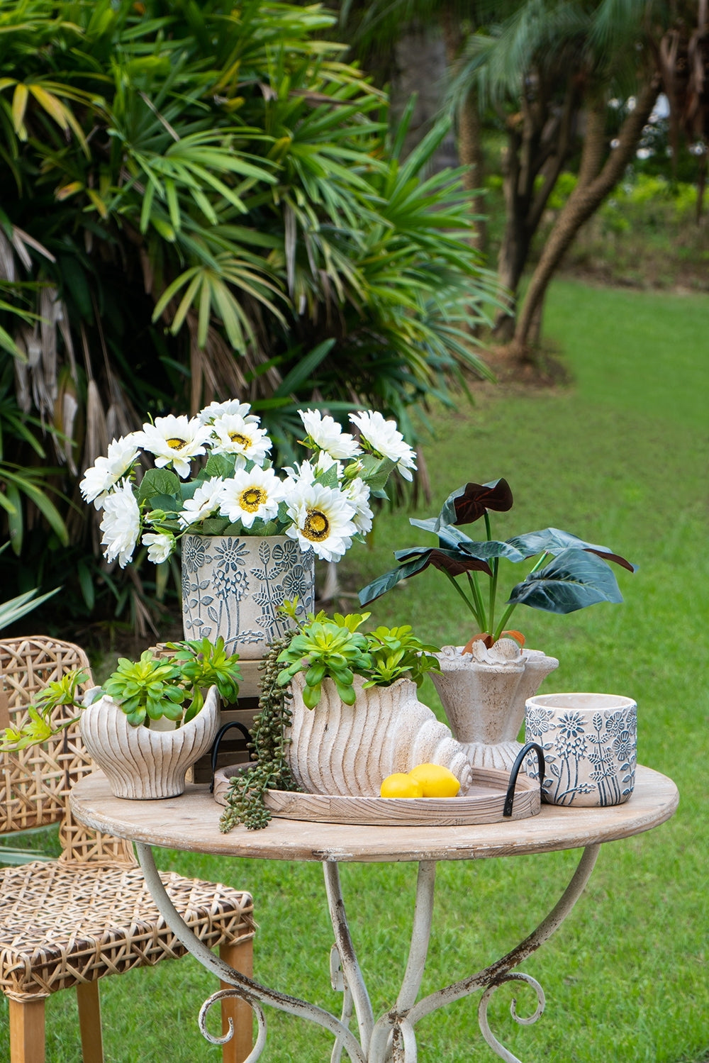 Conch Shell Planter with Textured Finish