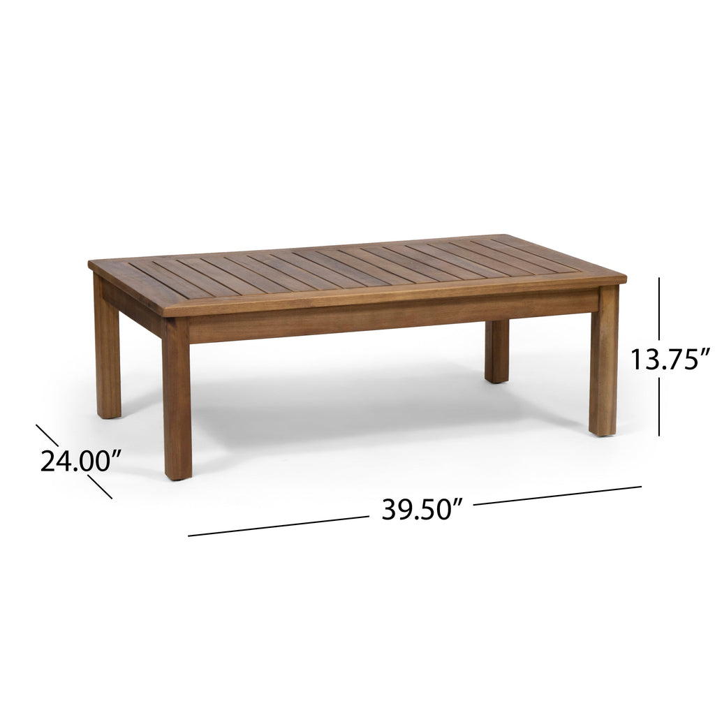 Laurel Outdoor Acacia Wood and Rope Chat Set