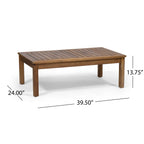 Laurel Outdoor Acacia Wood Loveseat with Coffee Table
