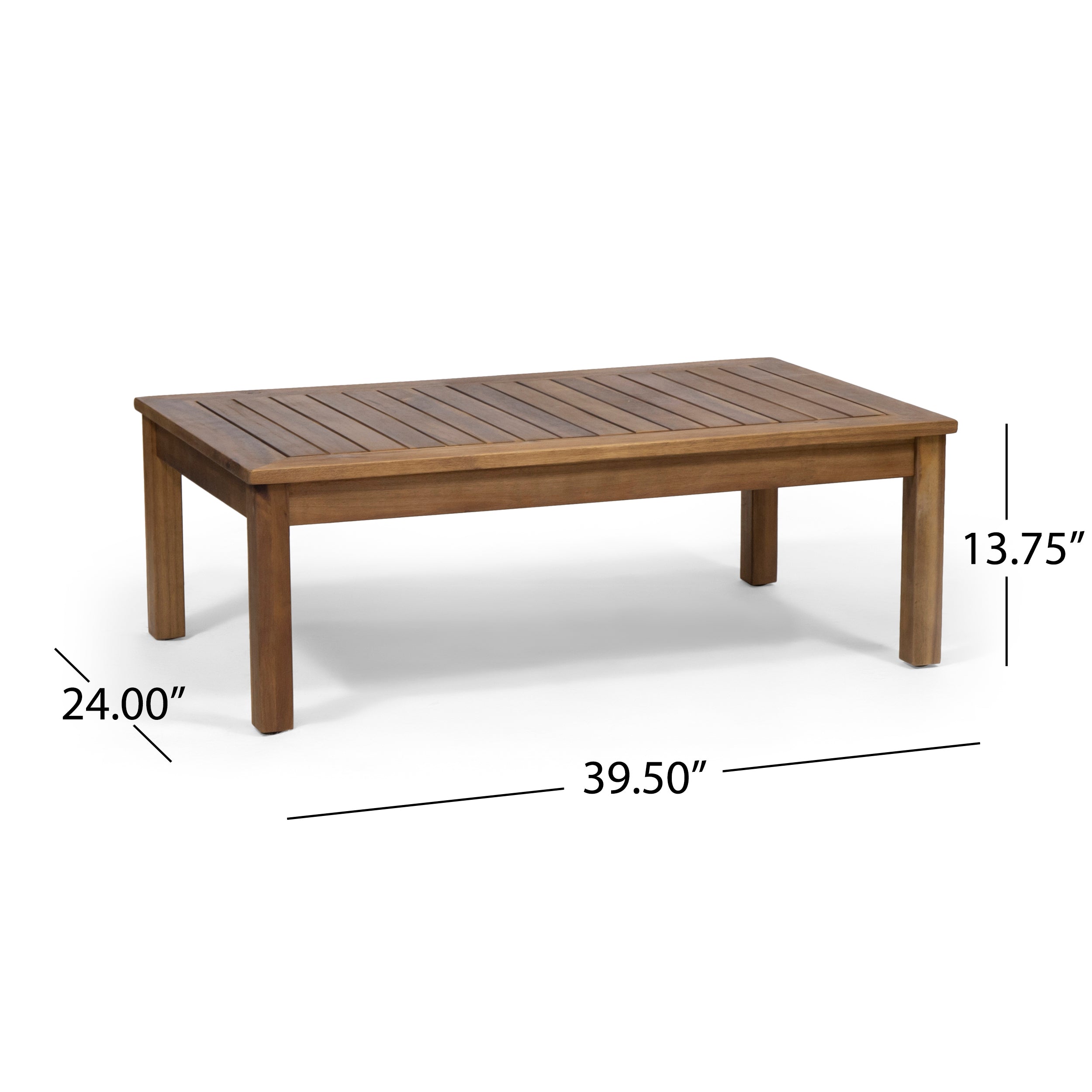 Laurel Outdoor Acacia Wood Loveseat with Coffee Table