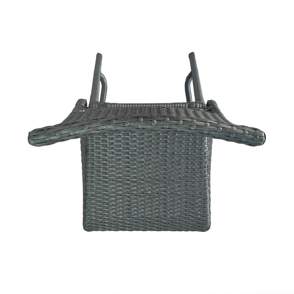 29" Outdoor Rattan Armless Barstools, Set of 2