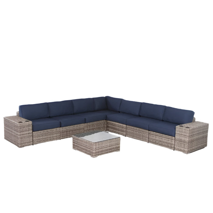 Rattan Wicker Fully Assembled 6-Person Seating Group with Premium Sunbrella Cushions