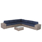 Rattan Wicker Fully Assembled 6-Person Seating Group with Premium Sunbrella Cushions