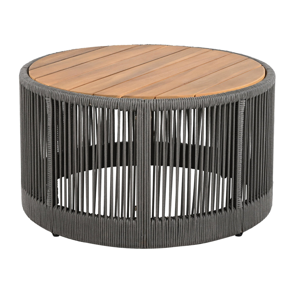 Sundara Outdoor Coffee & Side Table Set with Woven Rope Design