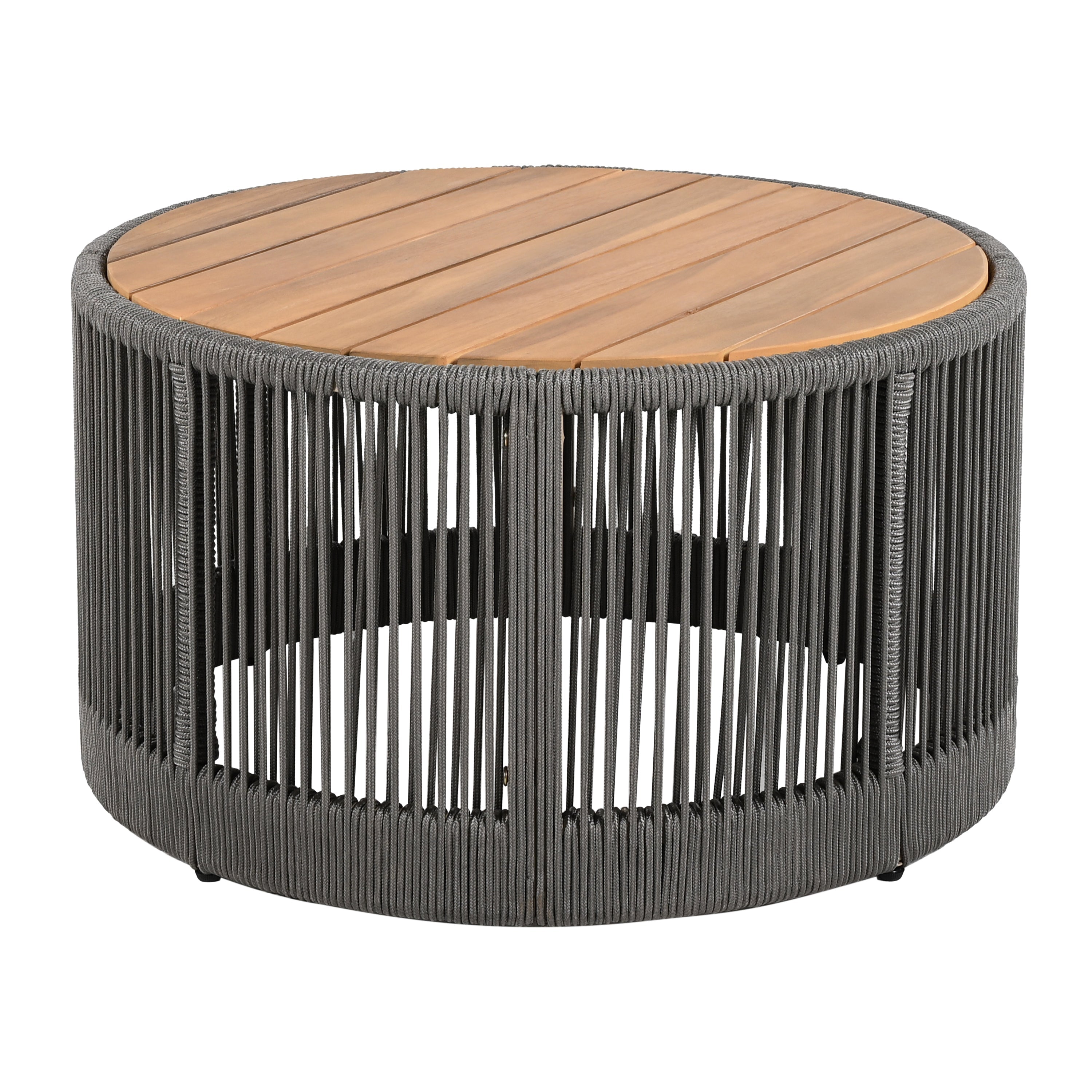Sundara Outdoor Coffee & Side Table Set with Woven Rope Design