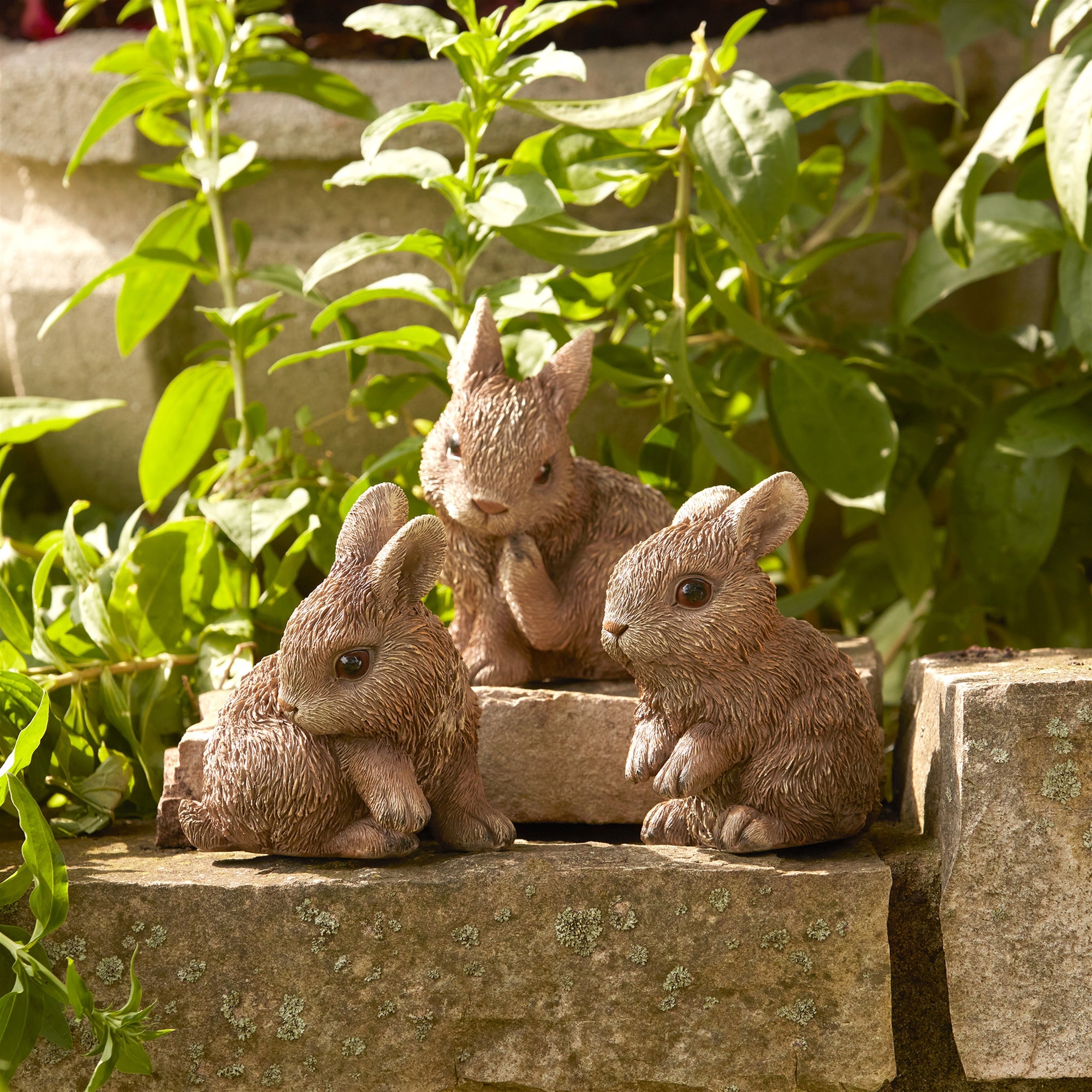 Mini Garden Bunny Rabbit Figurine, Set of 3