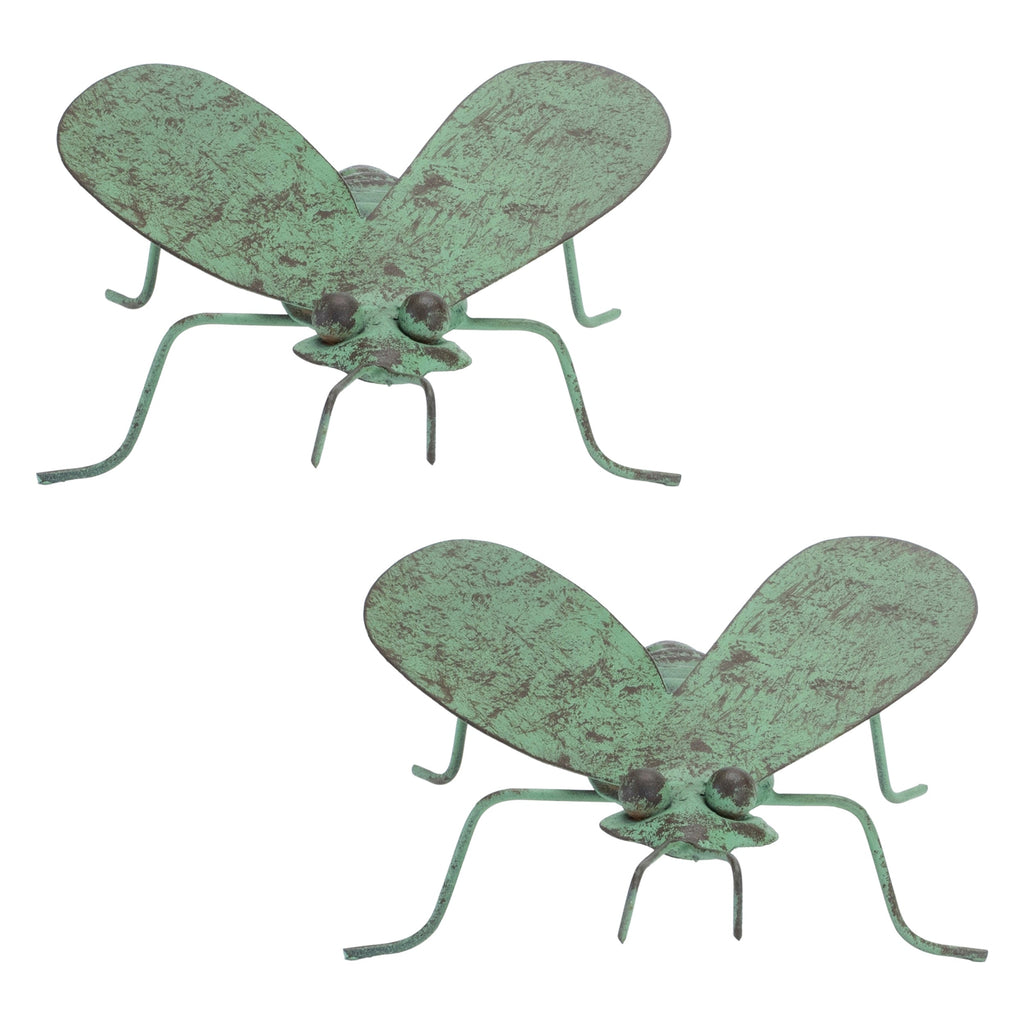 Iron Metal Bumble Bee Garden Accent, Set of 2