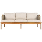 Isola Outdoor 4 Piece Acacia Wood and Rope Patio Sofa Set