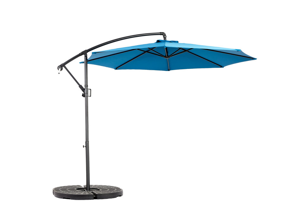 10' Offset Hanging Market Patio Umbrella w/Easy Tilt Adjustment, Base Not Included