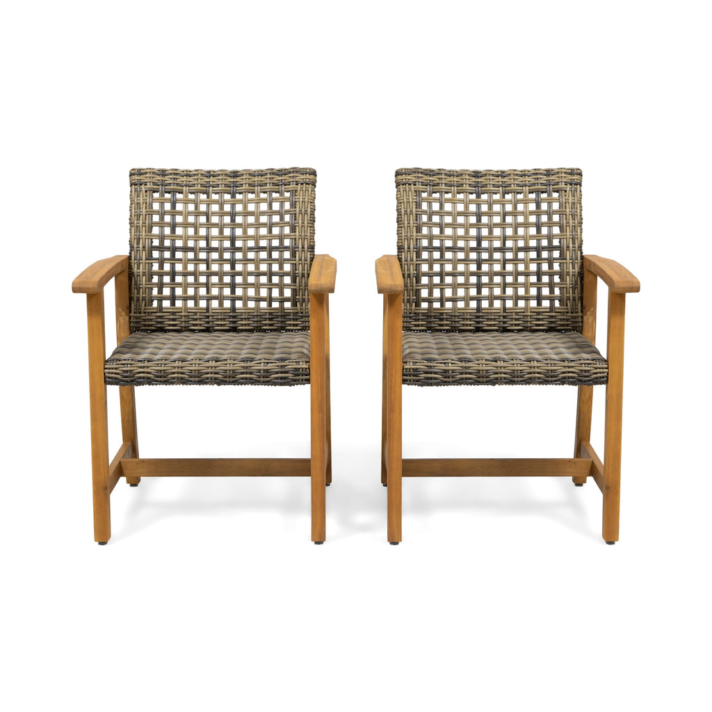 Hampton Outdoor Rattan Dining Chairs, Set of 2