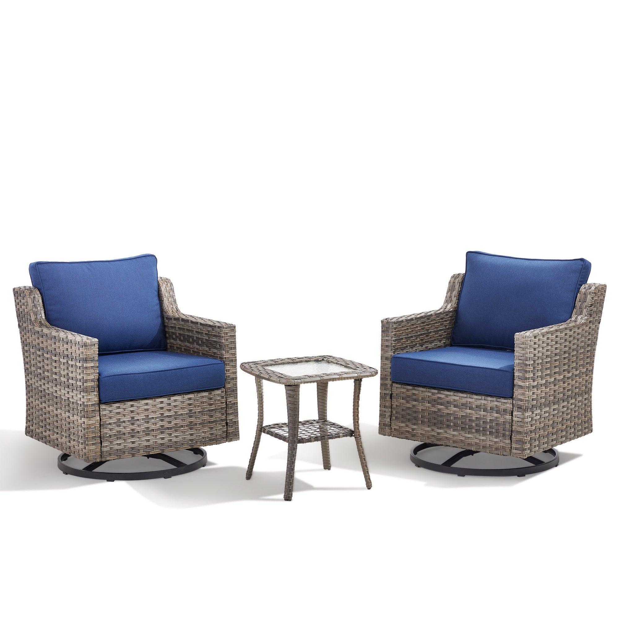 Tatum 3 Piece Outdoor Set with Swivel Rockers