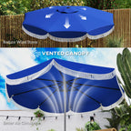 Allegra Scalloped Fringe Vented Patio Umbrella