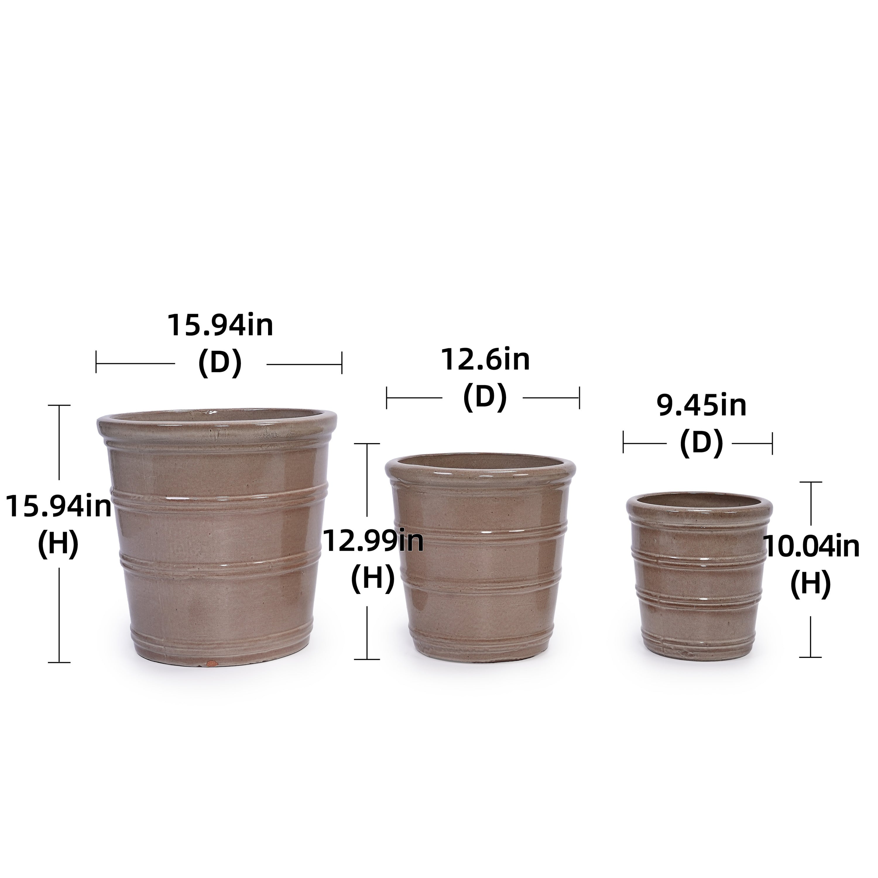 Marrek Handmade Ceramic Planter, Set of 3