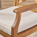 Perla Outdoor Acacia Wood Barstools, Set of 2
