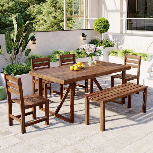 Acacia Wood Outdoor Dining Set