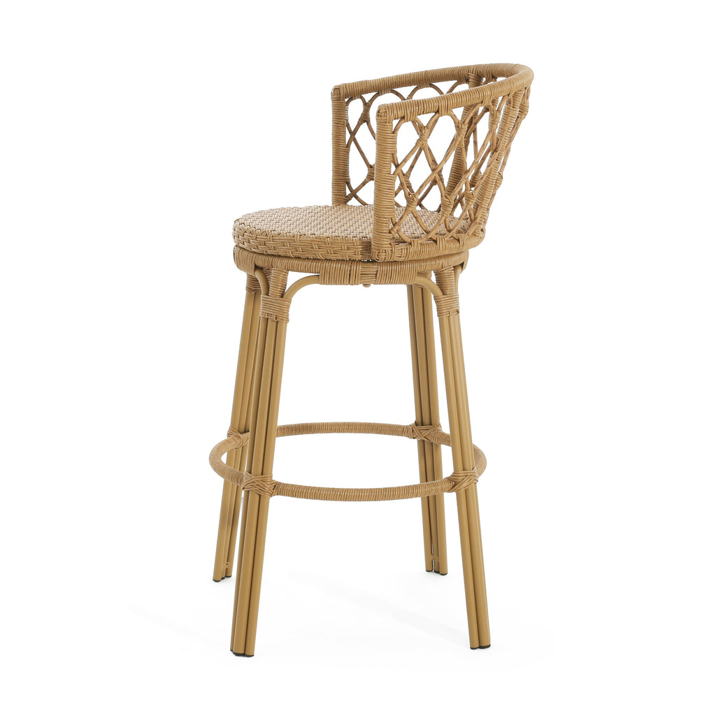 Bohemia Outdoor Brown Wicker Bar Stools, Set of 2