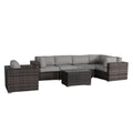 Pre-Assembled 7-Piece Rattan Sectional