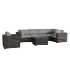 Pre-Assembled 7-Piece Rattan Sectional