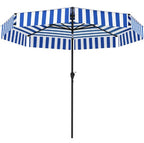 Bistro Stripe 2-Tier Vented Tiltable Patio Umbrella with Crank