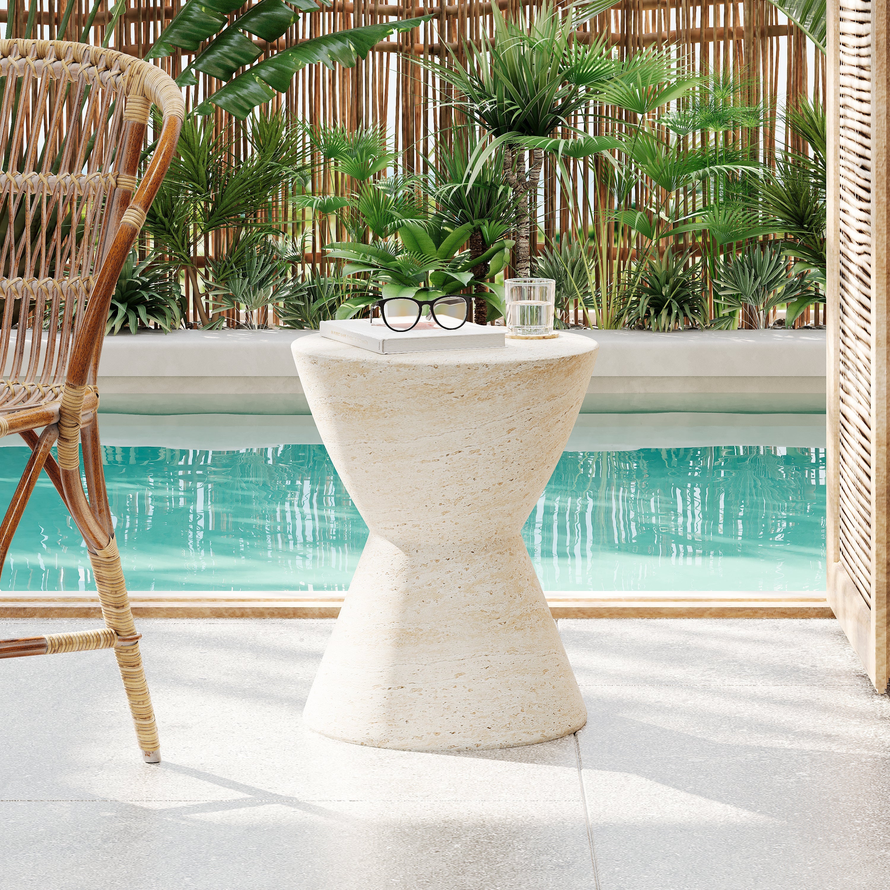 Hourglass Outdoor Lightweight Side Table
