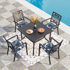 Conjure 4-Piece 15x15" Outdoor Fabric Seat Cushion with Ties