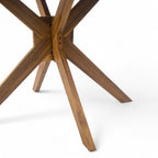 Stanford Outdoor Round Acacia Wood Dining Table with X Base