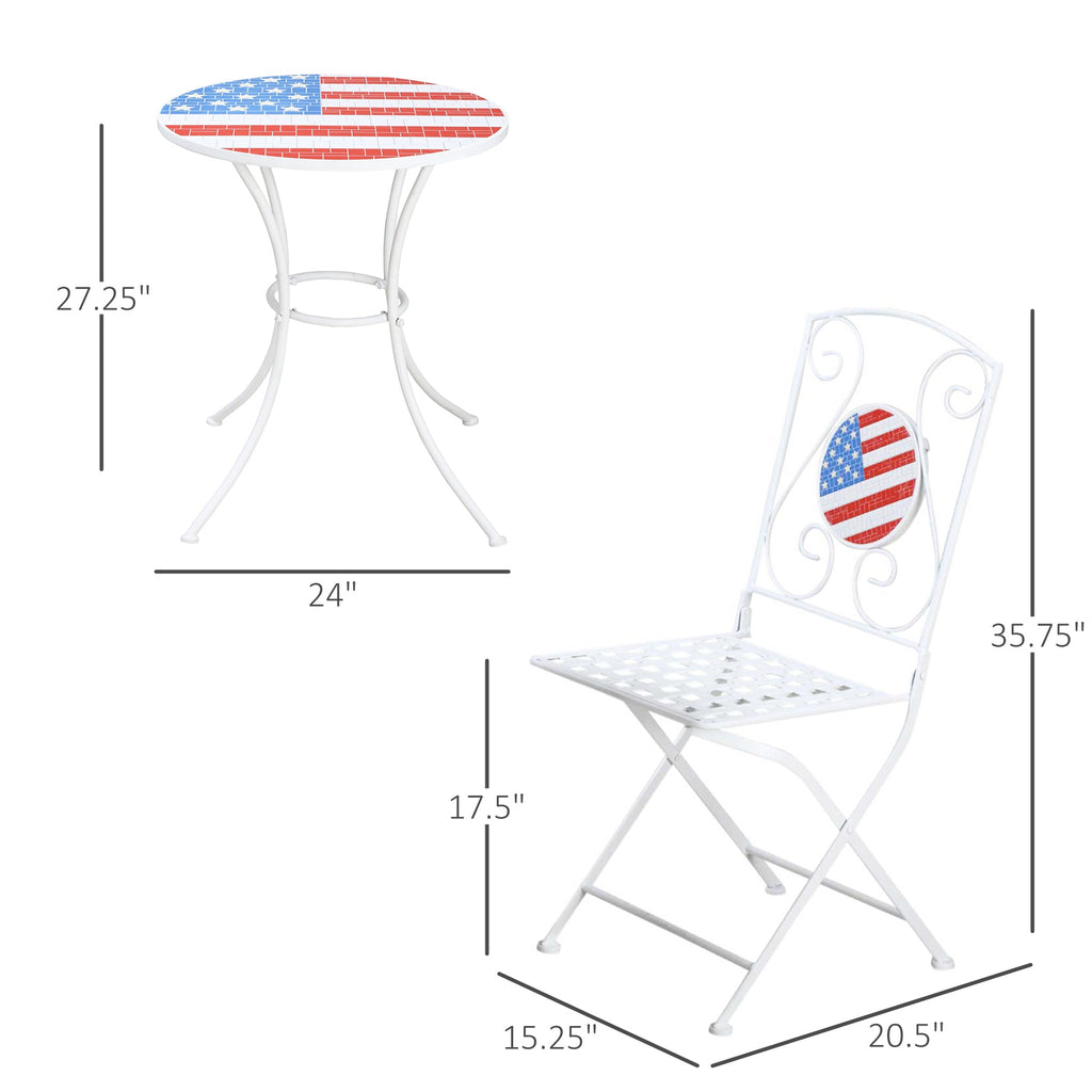 3 Piece Mosaic Americana Patio Bistro Set