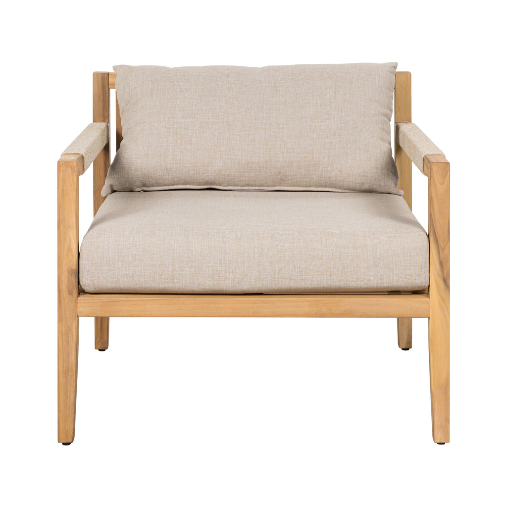 Driftwood Bay Acacia Wood & Beige Rope Outdoor Leisure Chair