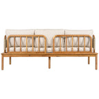 Isola Outdoor 4 Piece Acacia Wood and Rope Patio Sofa Set