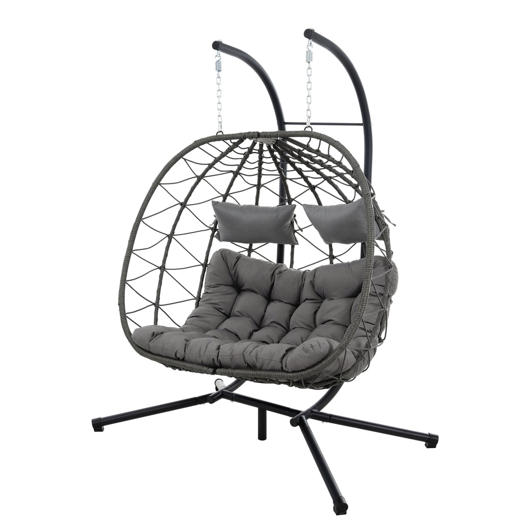 2-Person Swinging Egg Chair with Stand