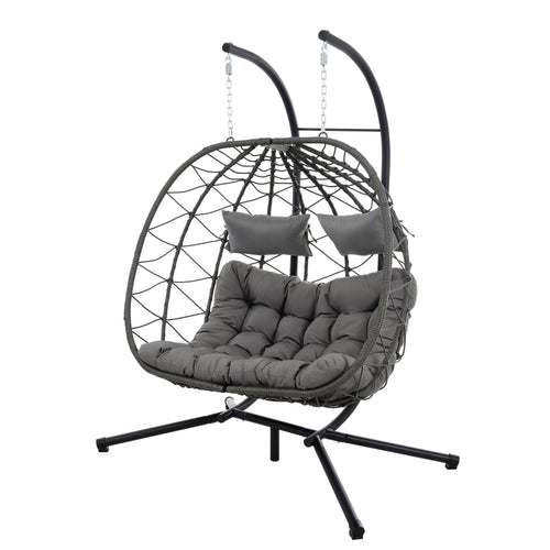 2-Person Swinging Egg Chair with Stand