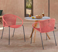 Quilla Indoor Outdoor Stackable Rope Dining Chairs, Set of 2