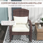 Outdoor Wicker Adirondack Rocking Chair with High Back & Seat Cushion