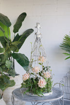 Distressed White Finish Princess Birdcage Birdhouse