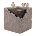 Bubbling Stone Fountain with Bird Accents