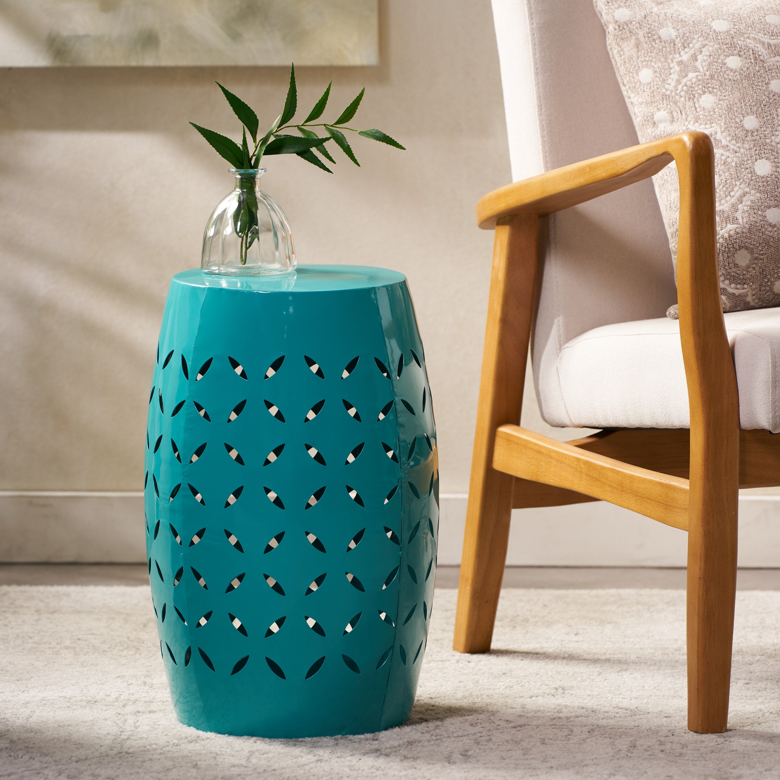 Lilac Outdoor Metal Cutout Accent Table