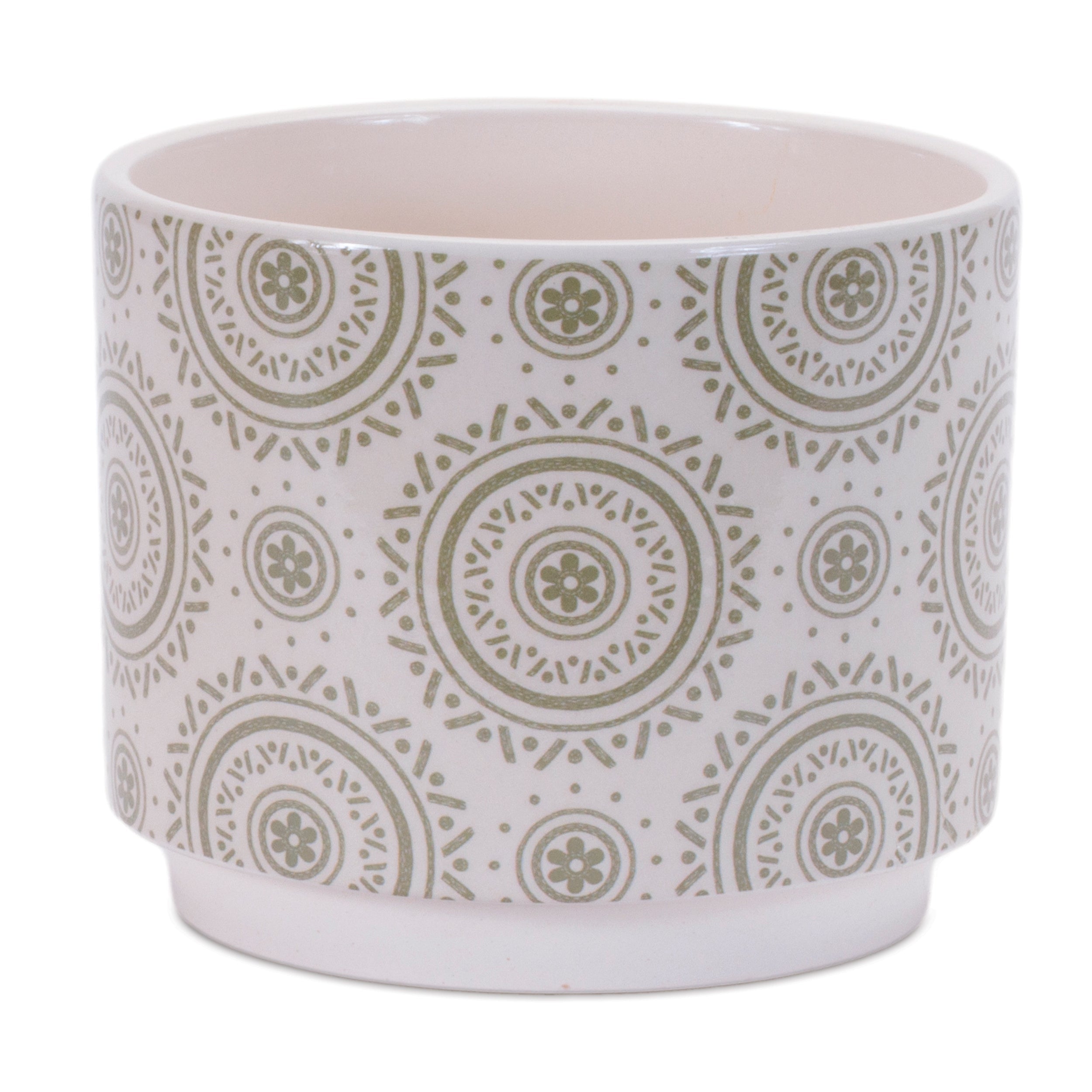 Stone Floral Patterned Planter, Set of 3