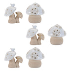 Porcelain Mushroom Decor, Set of 6