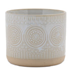 Porcelain Geometric Patterned Planter, Set of 2