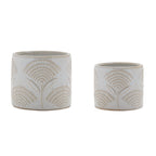 Porcelain Floral Patterned Planter, Set of 2