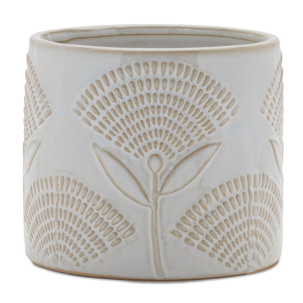 Porcelain Floral Patterned Planter, Set of 2