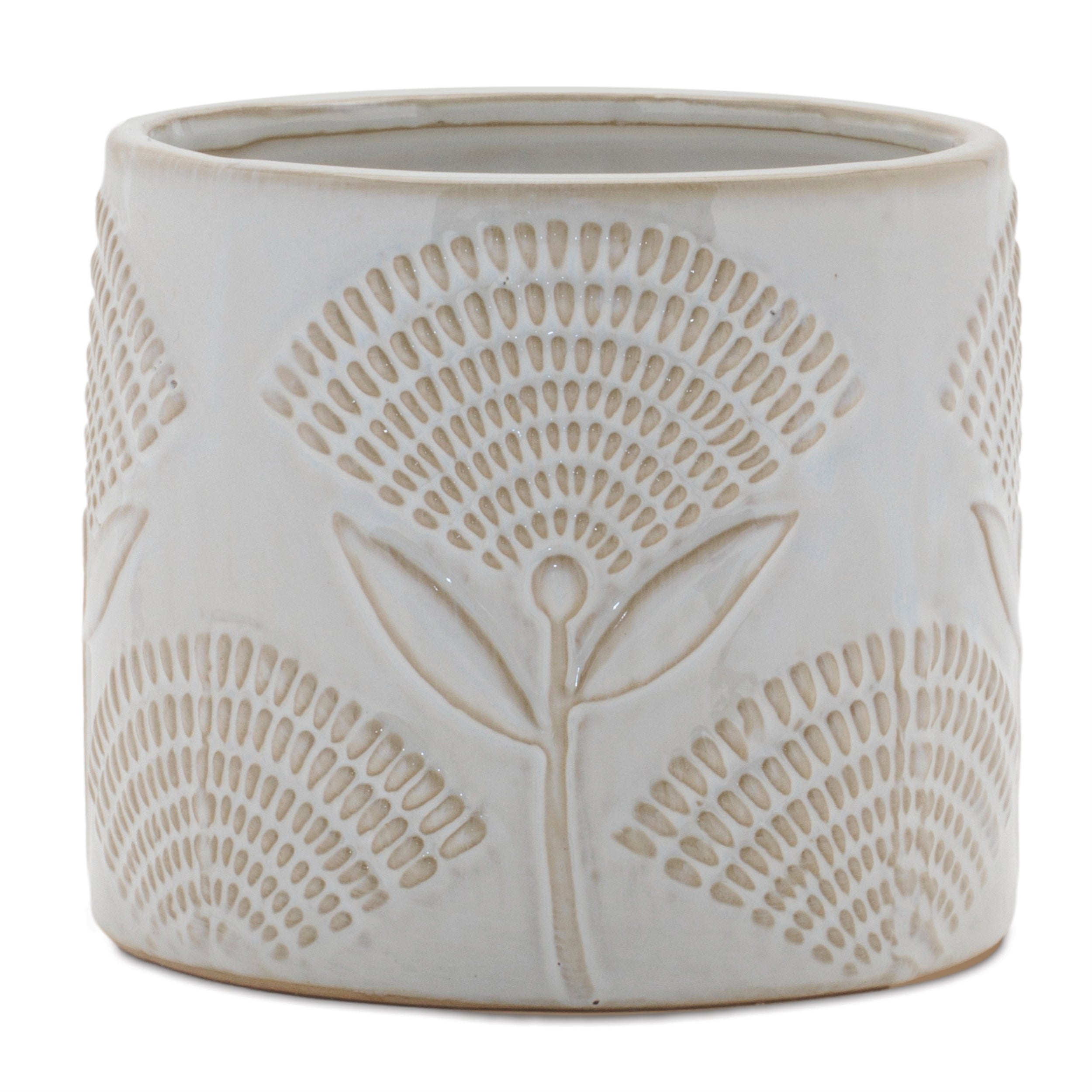 Porcelain Floral Patterned Planter, Set of 2