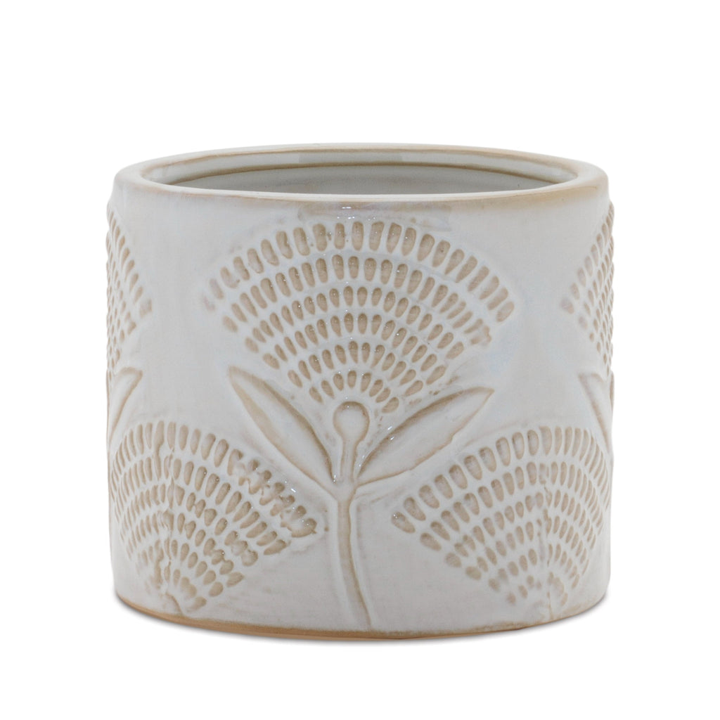Porcelain Floral Patterned Planter, Set of 2