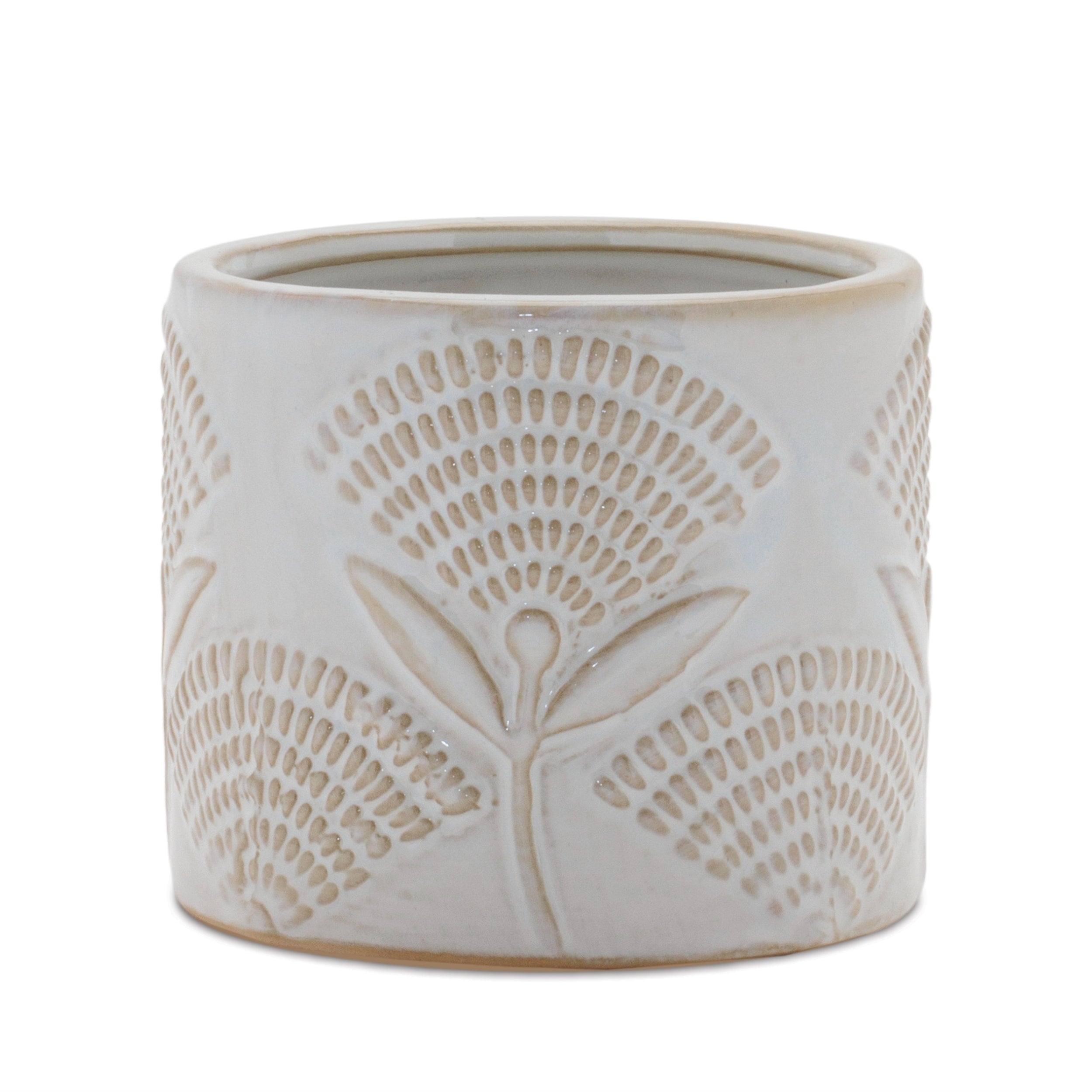 Porcelain Floral Patterned Planter, Set of 2