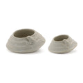 Round Porcelain Planter with Frog, Set of 2