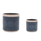 Ceramic Mandala Pattern Planter, Set of 2