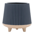 Ceramic Ribbed Footed Planter, Set of 2