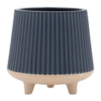 Ceramic Ribbed Footed Planter, Set of 2