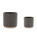 Ceramic Diamond Pattern Planter, Set of 2